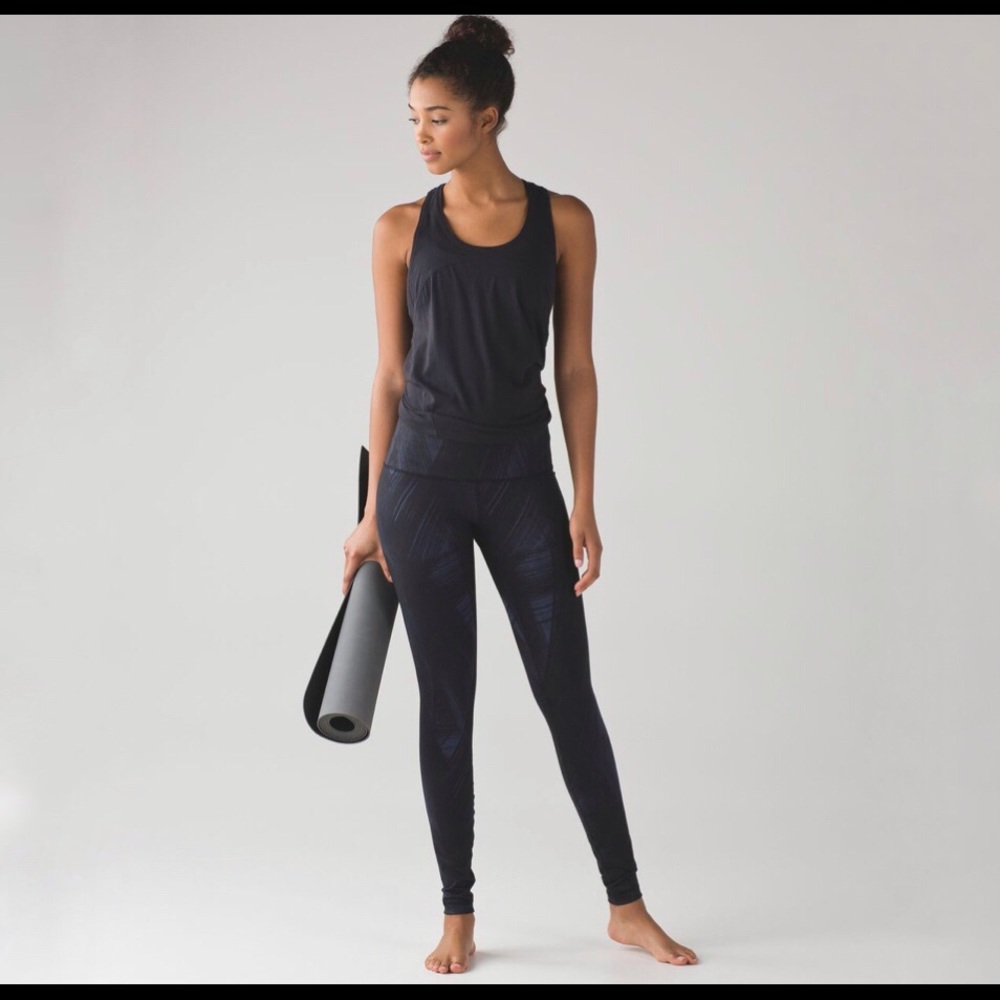 Lululemon Wunder Under Pant Hi-Rise Full-On Luon Sz 8 Wind Chill Deep Navy Black
